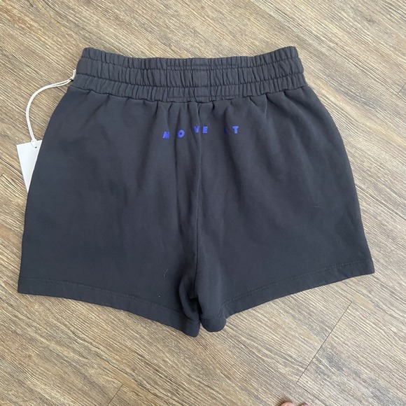 Mother Denim Move It Mélange Printed French Cotton-Terry Shorts Black Blue Small - Picture 7 of 7